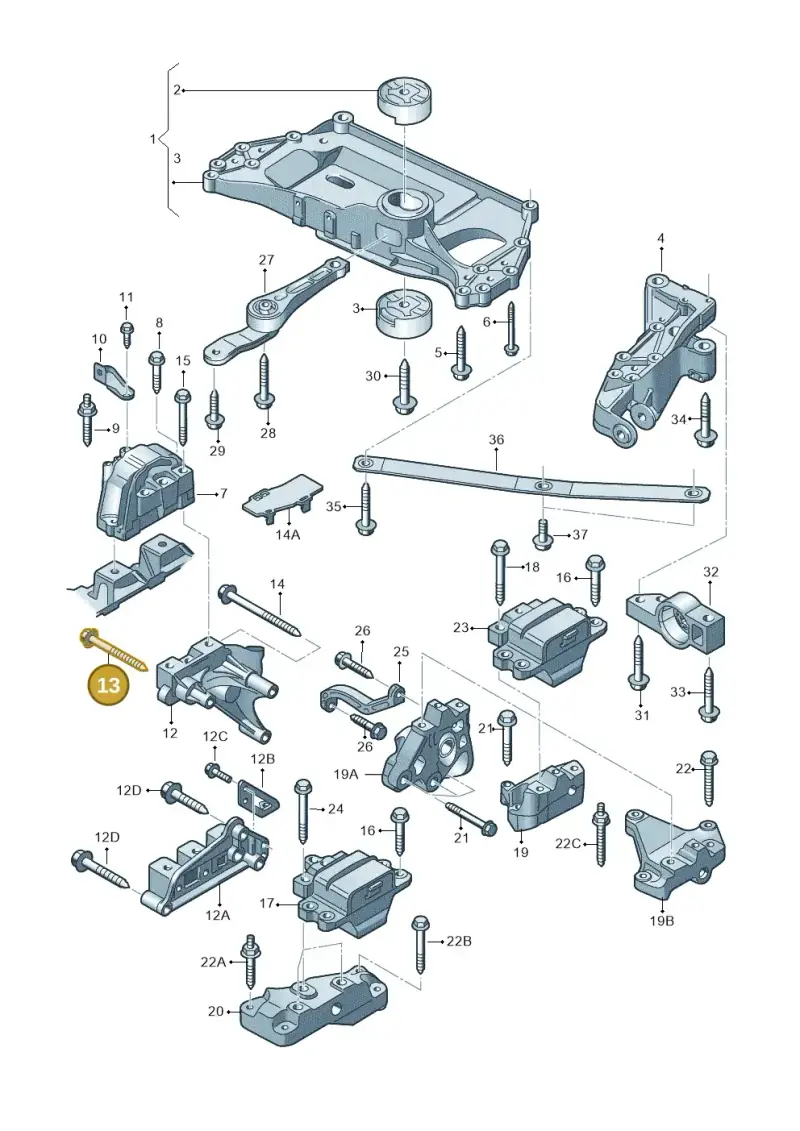 N90628303 — Volkswagen Golf Cabriolet (2011-2016) diagram 718199200, position 13