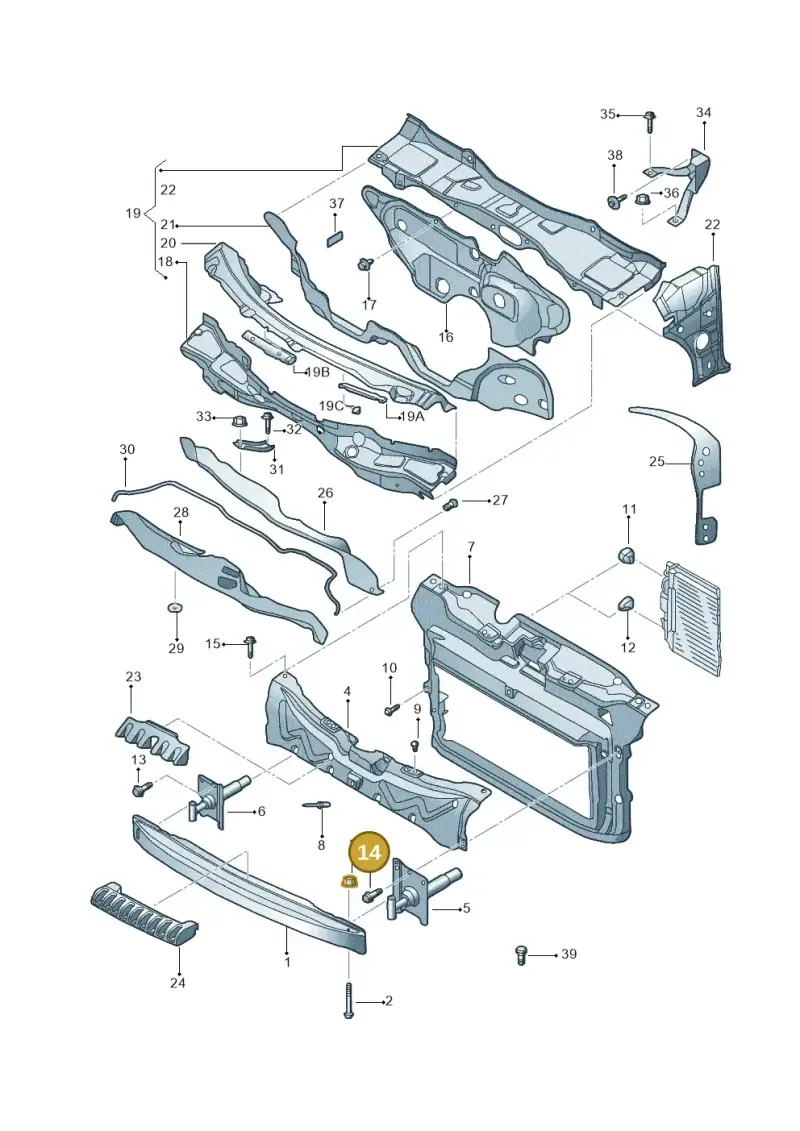 N90628902 — Volkswagen New Beetle             06> (2005-) diagram 467805000, position 14