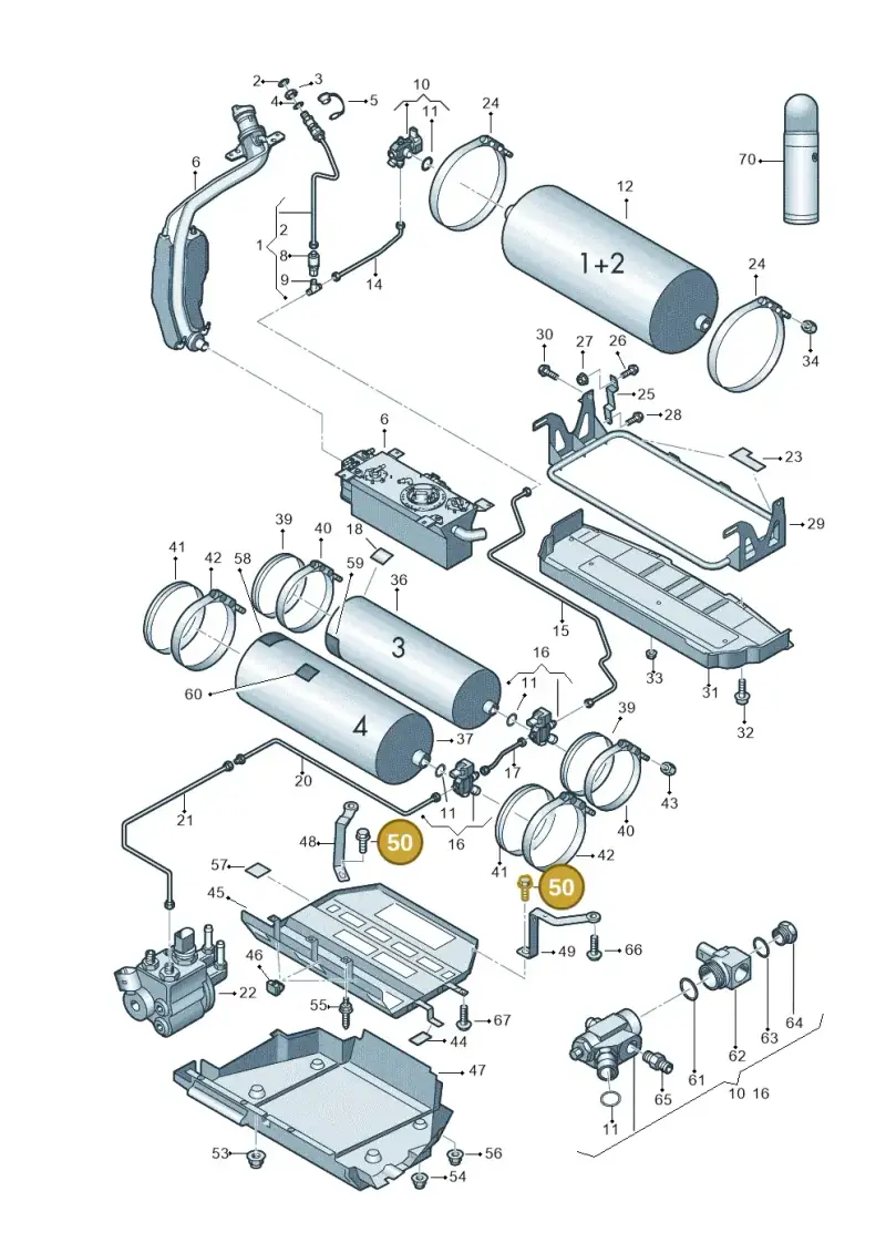 N90630504 — Volkswagen Touran 2.0 (2010-2015) diagram 694201090, position 50