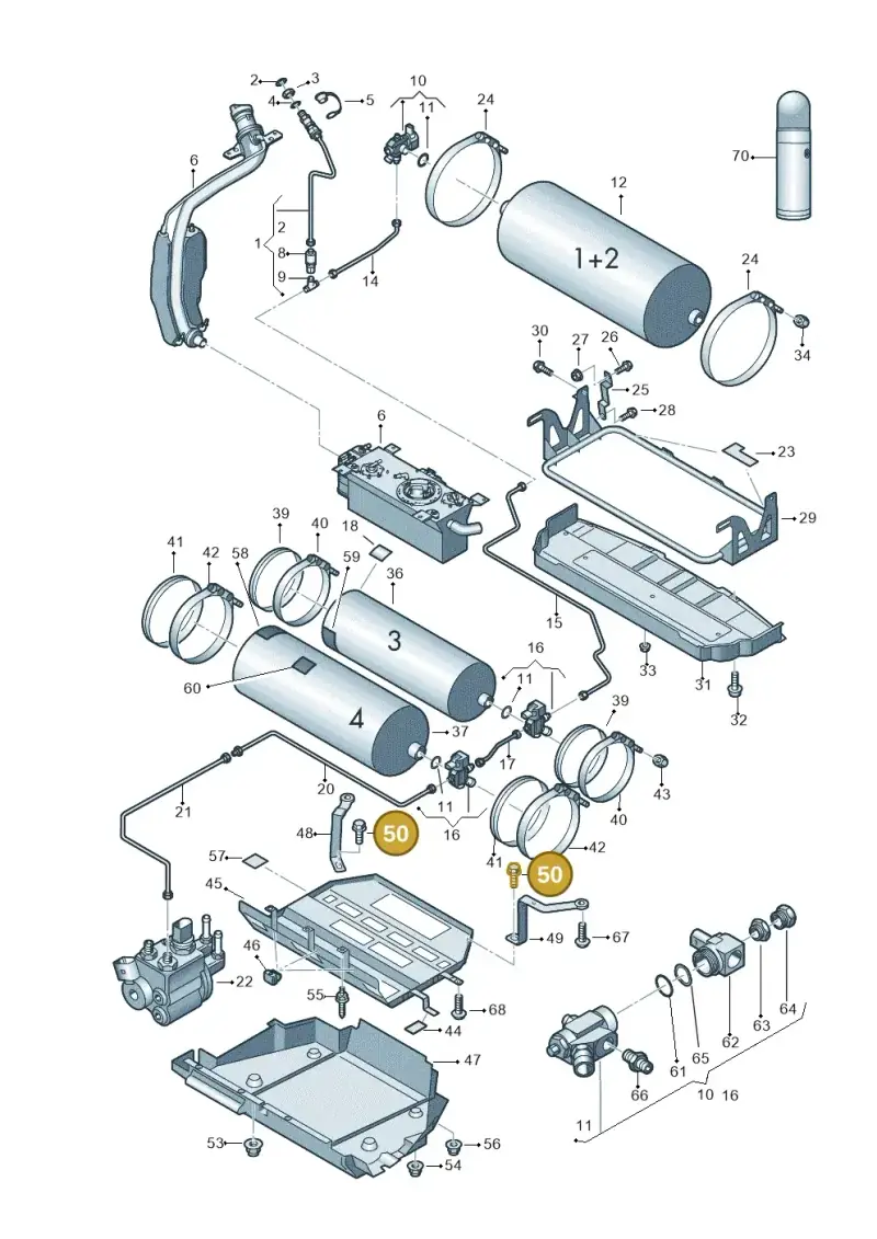 N90630504 — Volkswagen Touran 2.0 (2010-2015) diagram 694201100, position 50