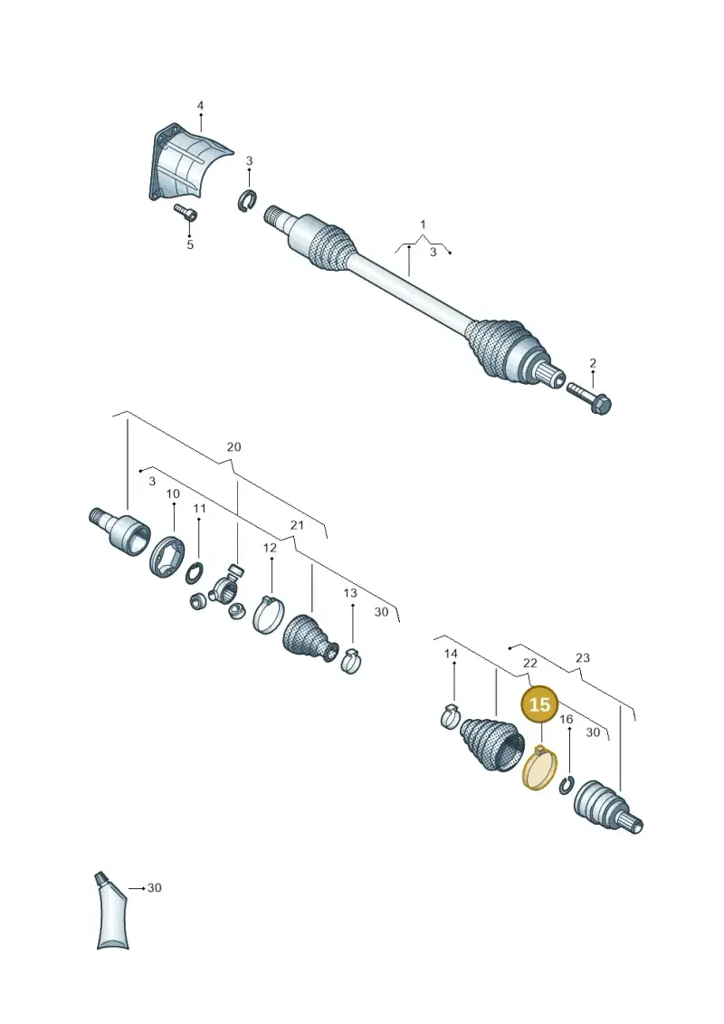 N90630701 — Volkswagen Golf 1.6 (2015-2019) diagram 460407600, position 15