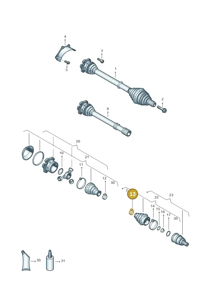 N90630801 — Volkswagen SHARAN/SYNCRO (1995-2000) diagram 221407230, position 13