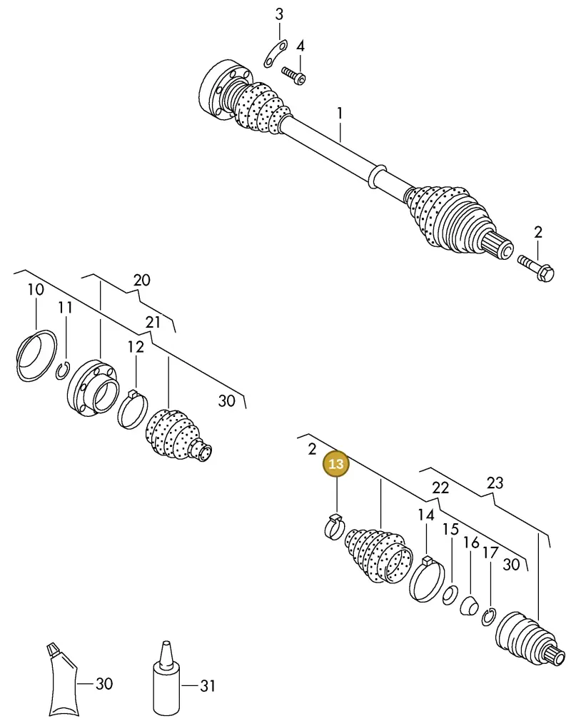 N90630801 — Volkswagen Eurovan (1998-2003) diagram 230407250, position 13