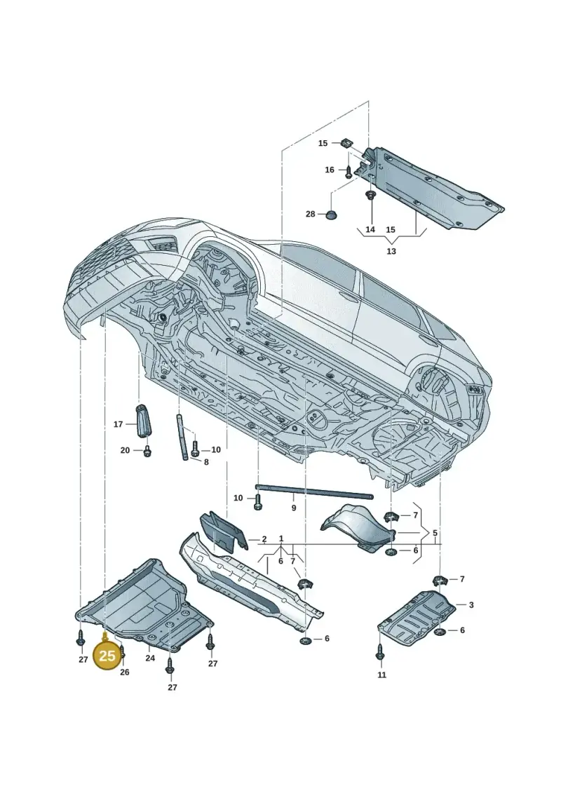 N90631202 — Volkswagen T-Roc convertible 1.5 (2019-2024) diagram 2gk825000, position 25