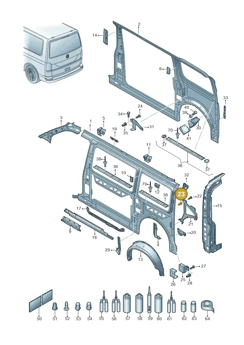 N90631202 — Volkswagen Caravelle (2019-2024) diagram 861809000, position 23