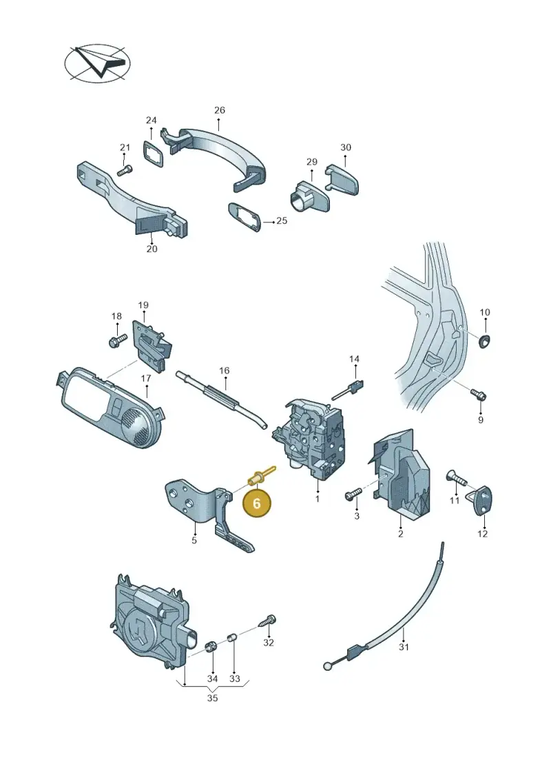 N90634901 — Volkswagen Phaeton 4motion (2010-2016) diagram 258839000, position 6