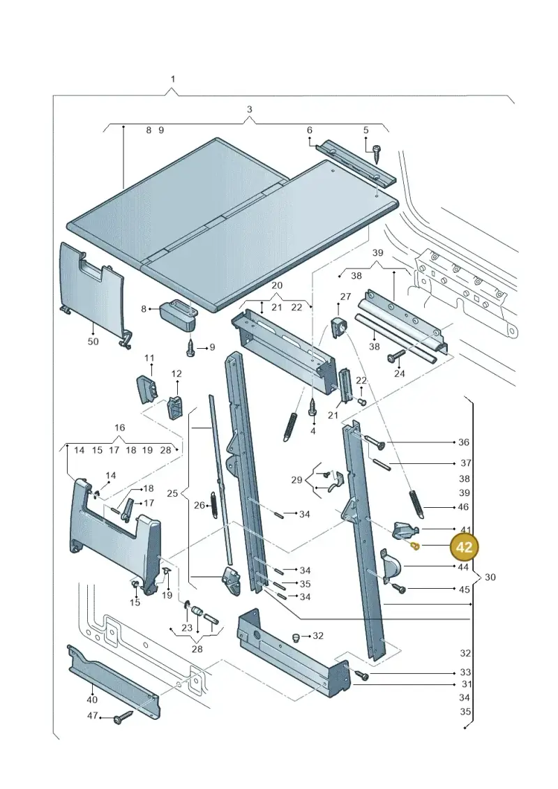 N90634901 — Volkswagen Transport. multivan (2019-2024) diagram 410861300, position 42