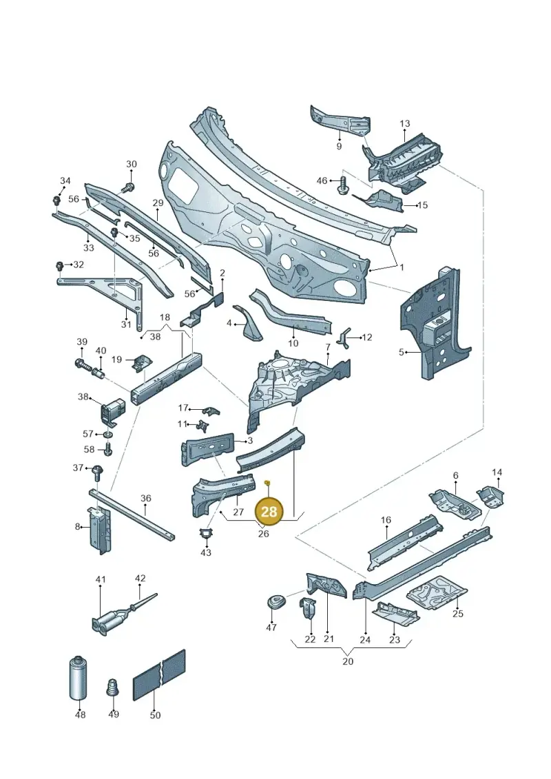 N90636502 — Volkswagen Touareg (2017-2023) diagram 439805000, position 28