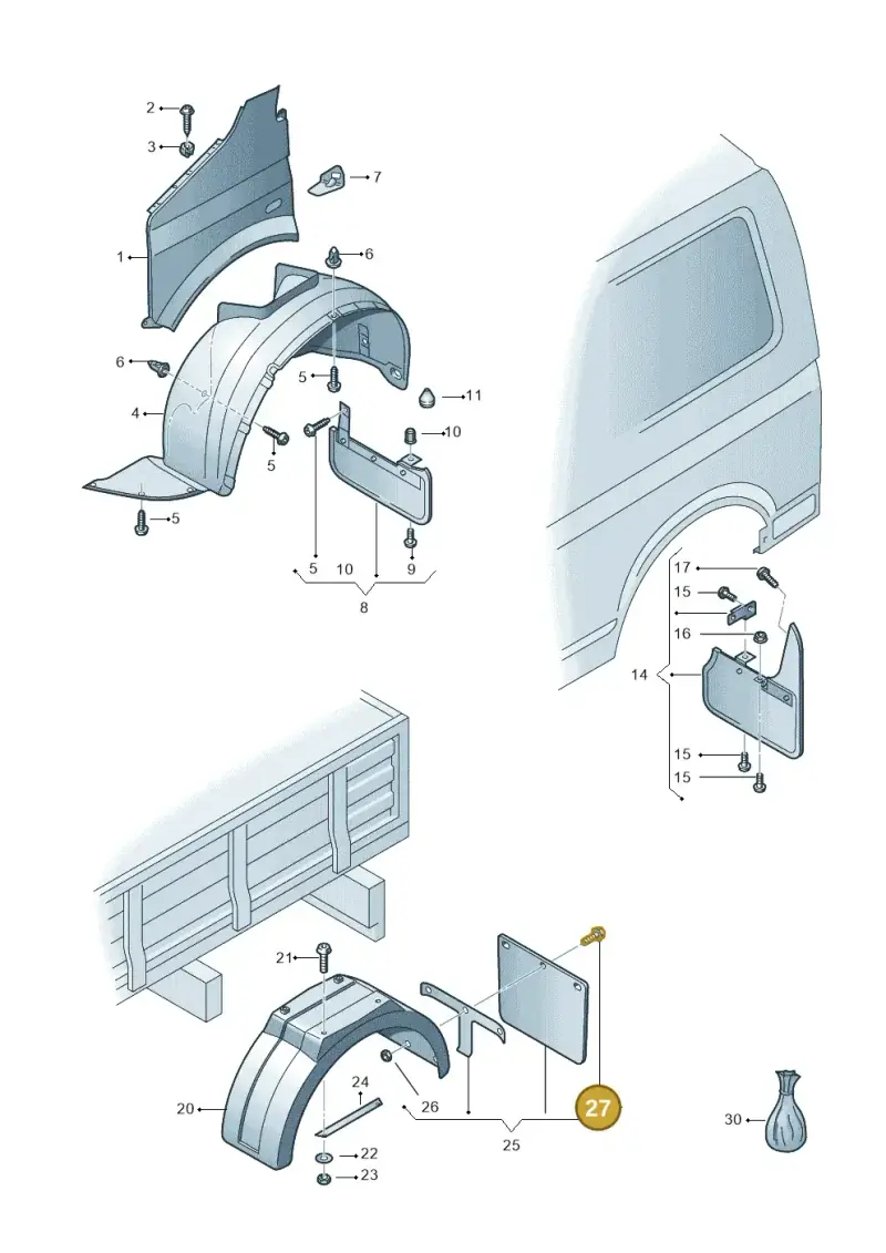 N90640301 — Volkswagen Transp. caravelle (2011-2015) diagram 410821100, position 27