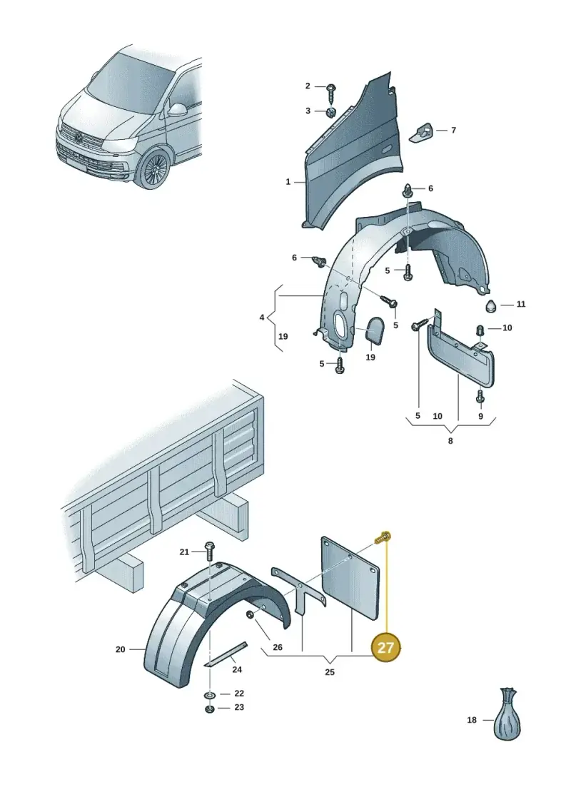 N90640301 — Volkswagen Single-cab transp. (2019-2024) diagram 7fp821100, position 27