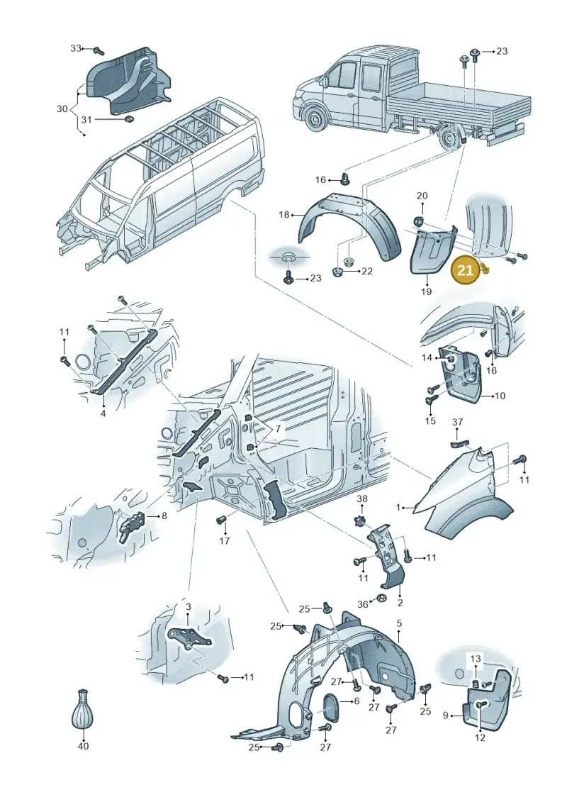 N90640301 — Volkswagen MAN TGE 35 (2016-2021) diagram 807821000, position 21