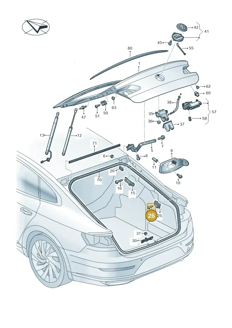 N90640301 — Volkswagen Arteon (2017-2023) diagram 828827000, position 26