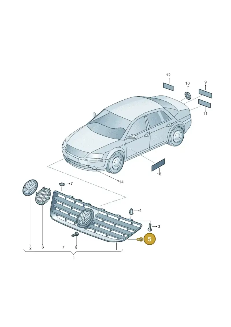 N90644805 — Volkswagen Phaeton 4motion (2010-2016) diagram 258853400, position 5