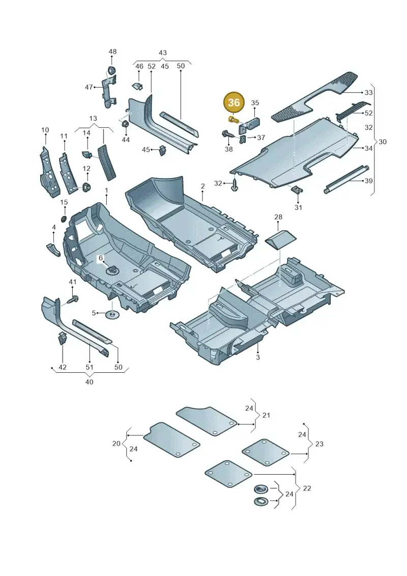 N90644805 — Volkswagen Phaeton 4motion (2010-2016) diagram 258863000, position 36