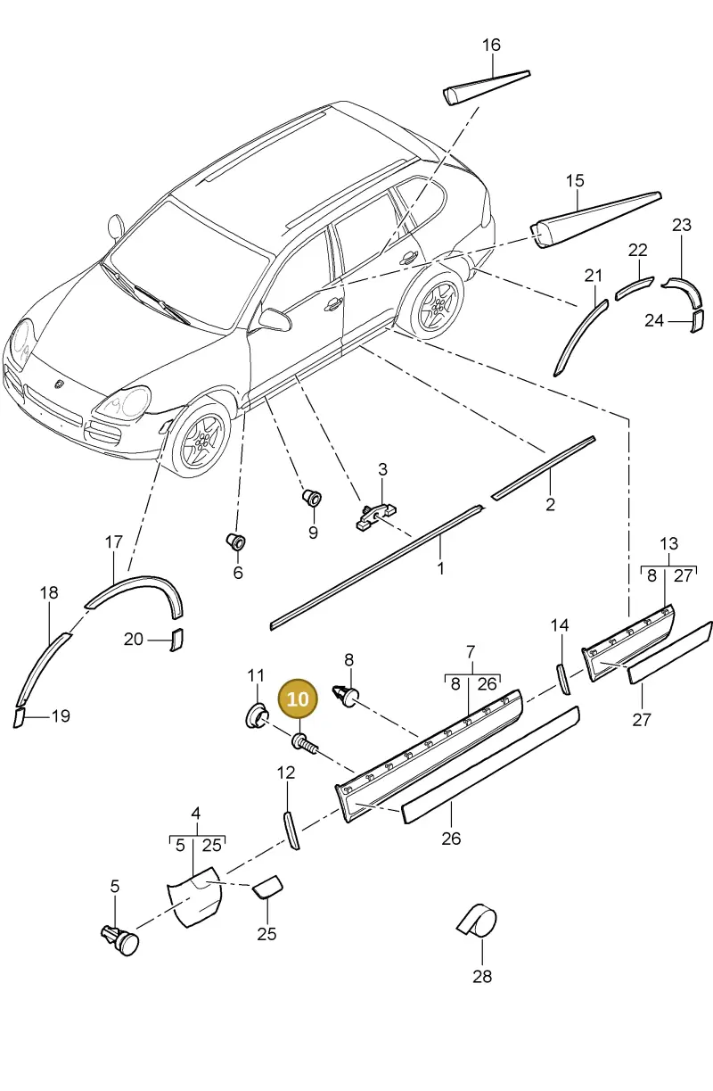 N90644805 — Porsche Cayenne (2007-2010) diagram p31810005, position 10