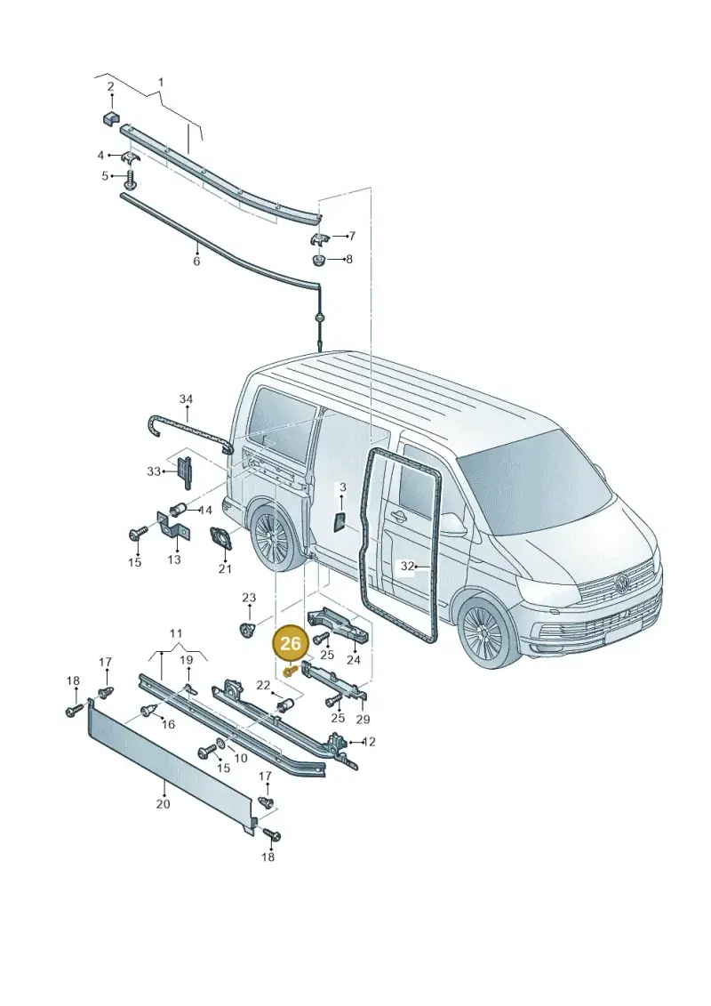 N90644805 — Volkswagen Transporter Multivan (2019-2024) diagram 861843500, position 26