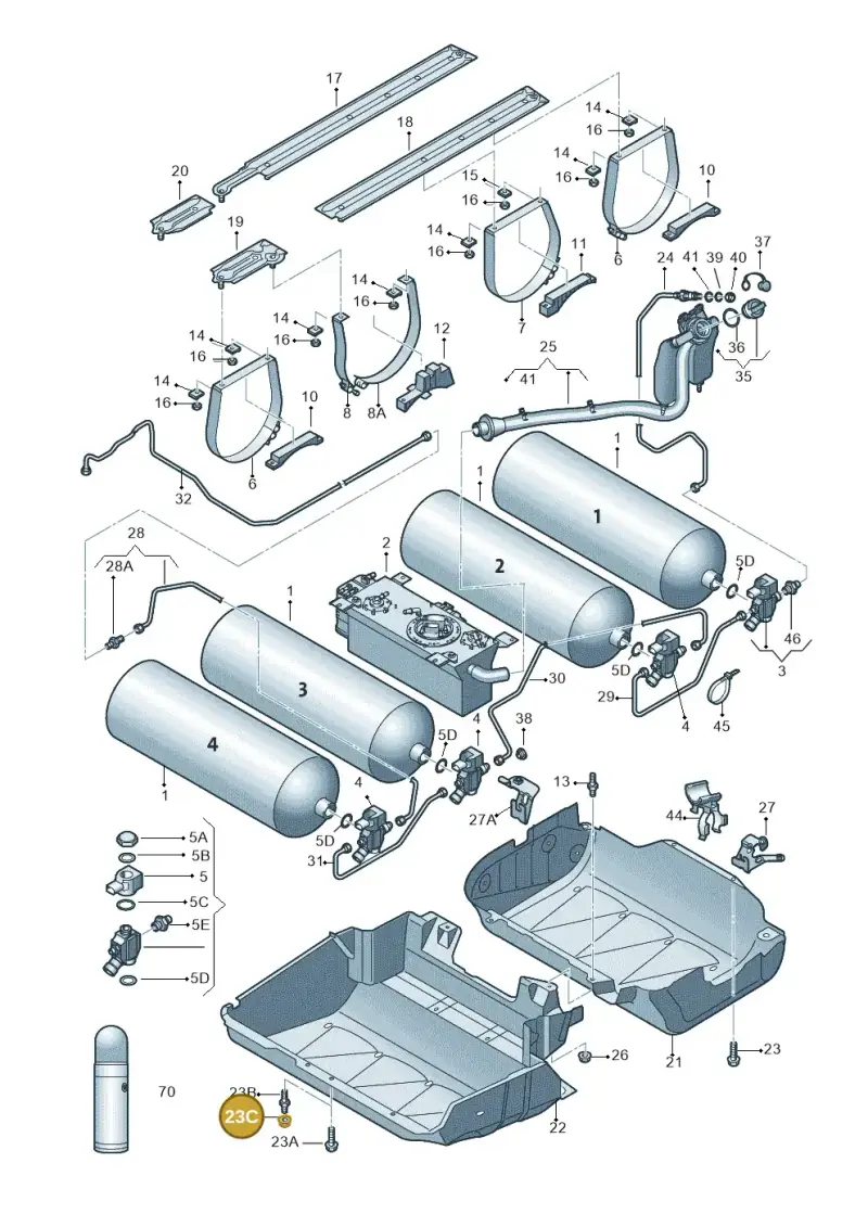 N90645301 — Volkswagen Caddy panel van (2008-2010) diagram 652201070, position 23C