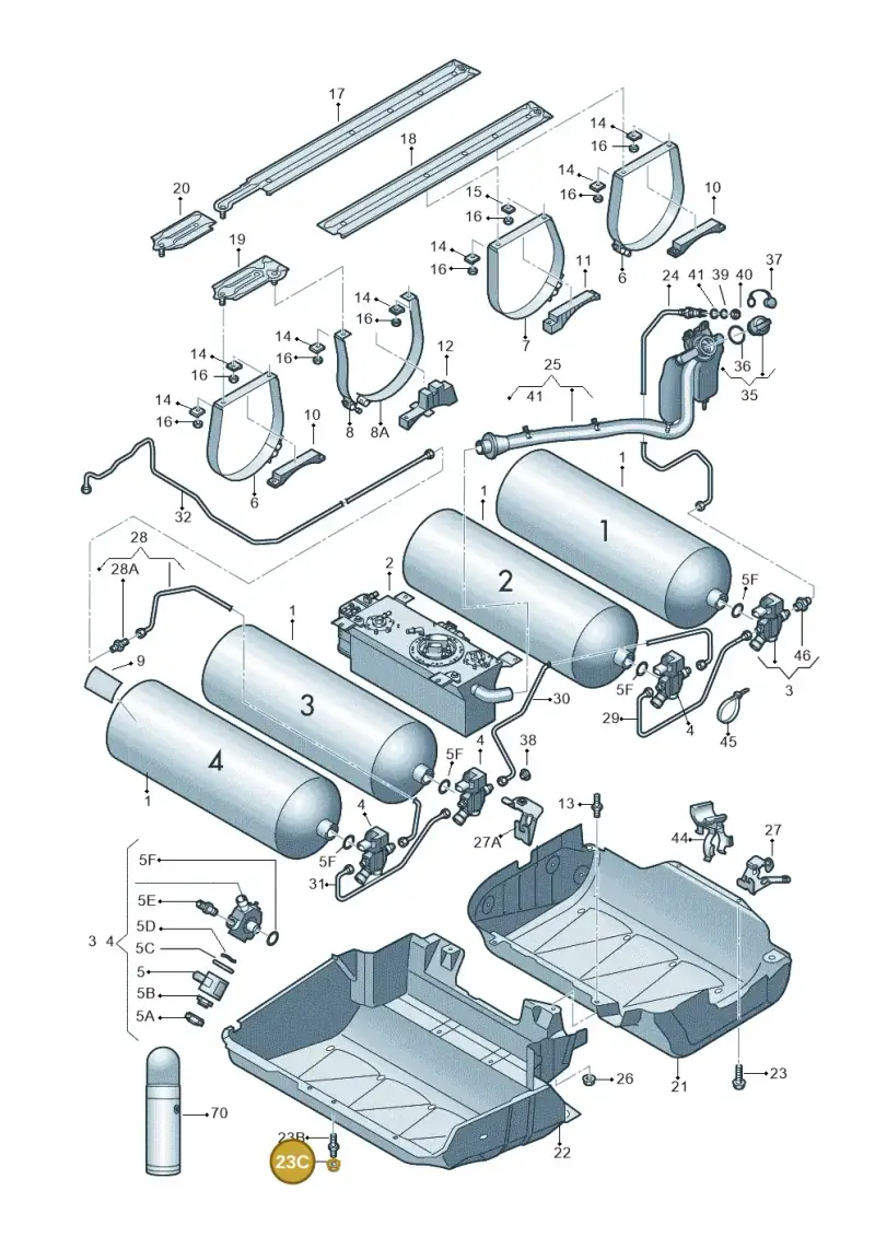 N90645301 — Volkswagen Caddy Maxi Kombi (2010-2015) diagram 690201080, position 23C