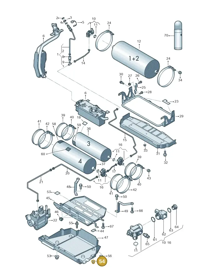 N90645301 — Volkswagen Touran 2.0 (2010-2015) diagram 694201090, position 54