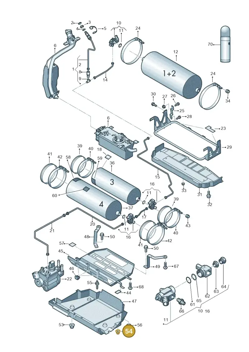 N90645301 — Volkswagen Touran 2.0 (2010-2015) diagram 694201100, position 54