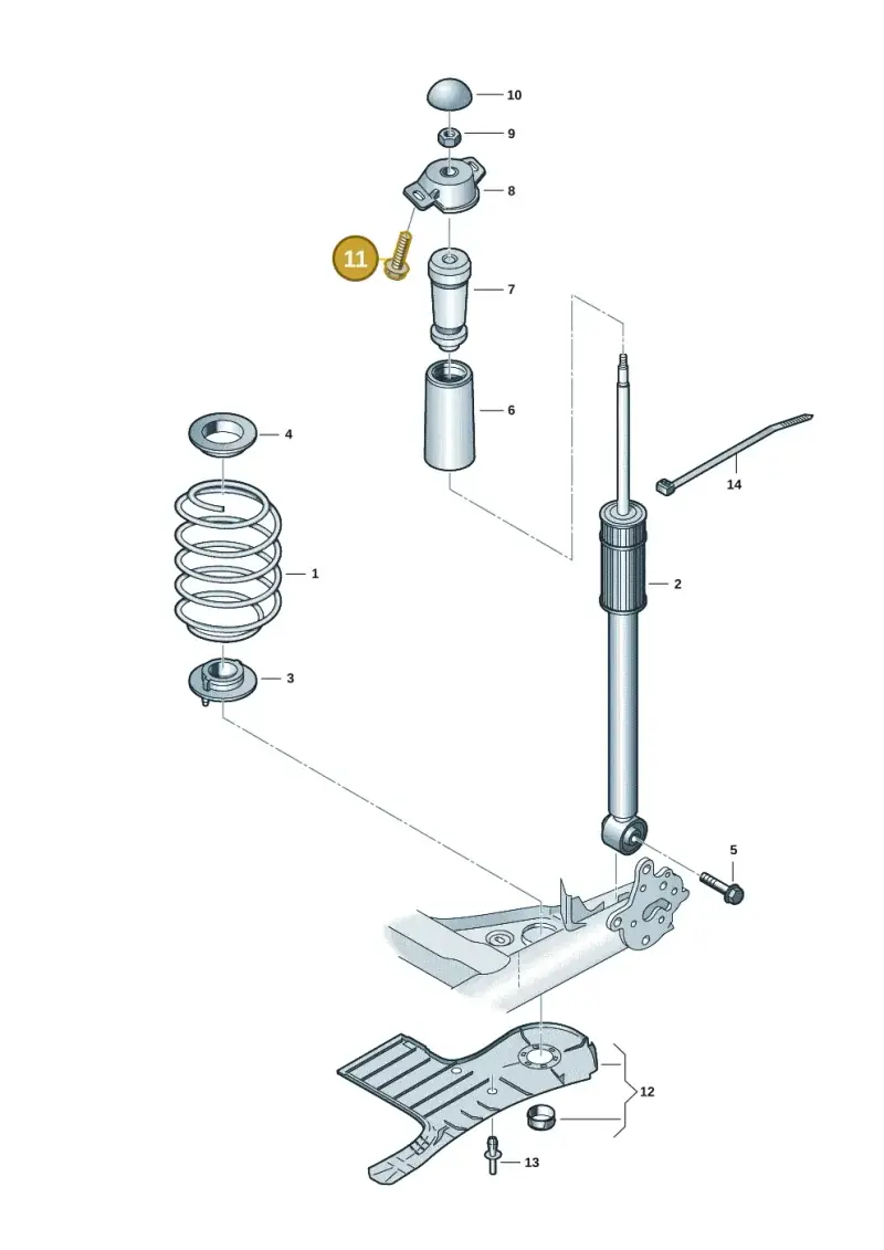 N90648402 — Volkswagen Taigo (2021-2024) diagram 2f0511000, position 11