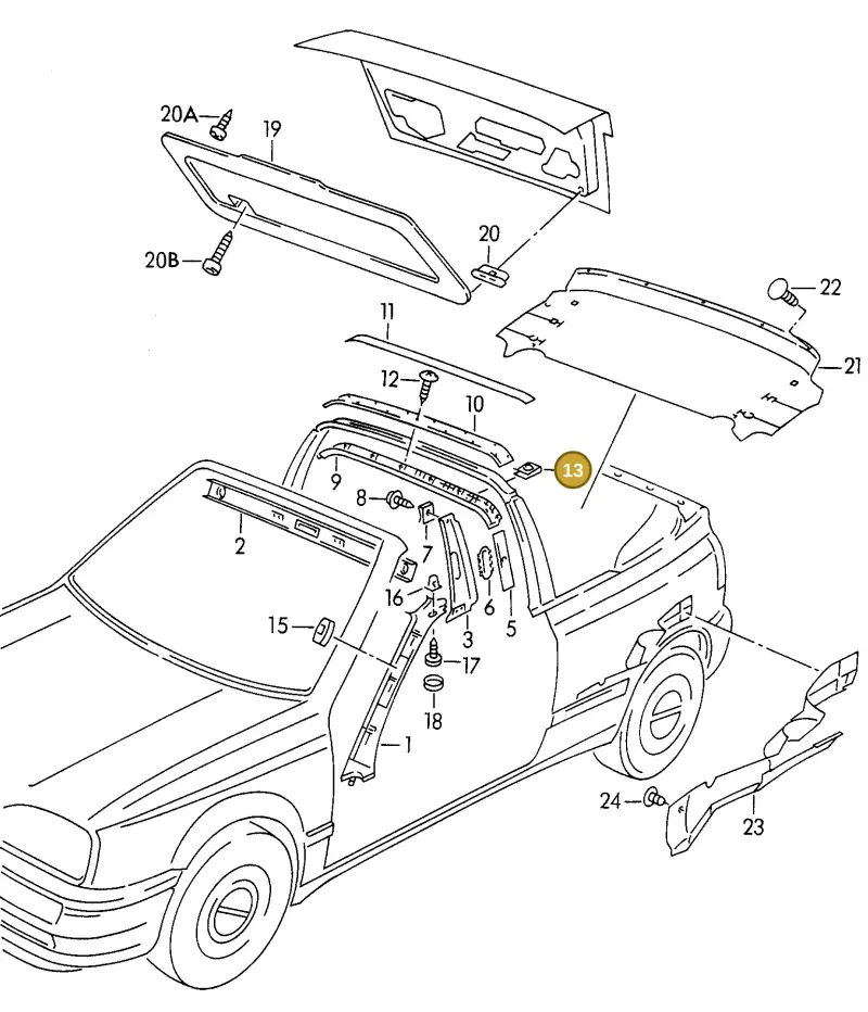 N90650101 — Volkswagen GOLF CABRIO (2002-2002) diagram 146867650, position 13