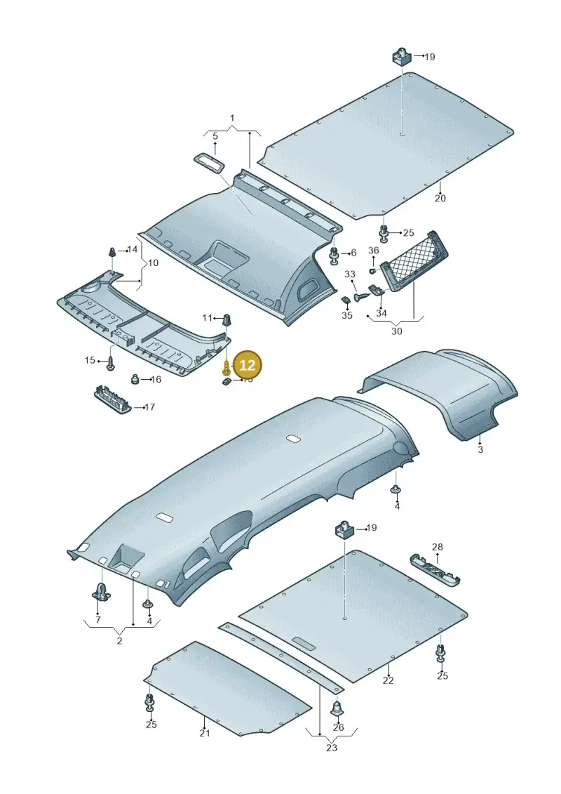 N90651302 — Volkswagen Caddy kombi (2015-2020) diagram 866867550, position 12
