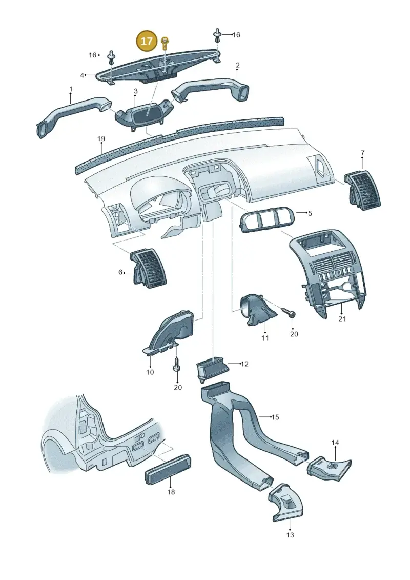 N90654602 — Volkswagen Polo (2011-2014) diagram 253819300, position 17