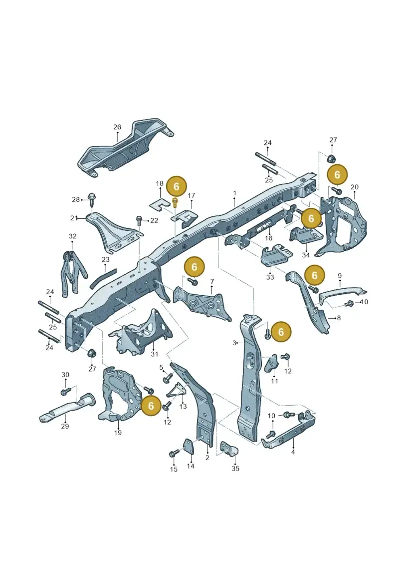 N90654602 — Audi TTS Coupe 2.0 (2010-2014) diagram 609857000, position 6
