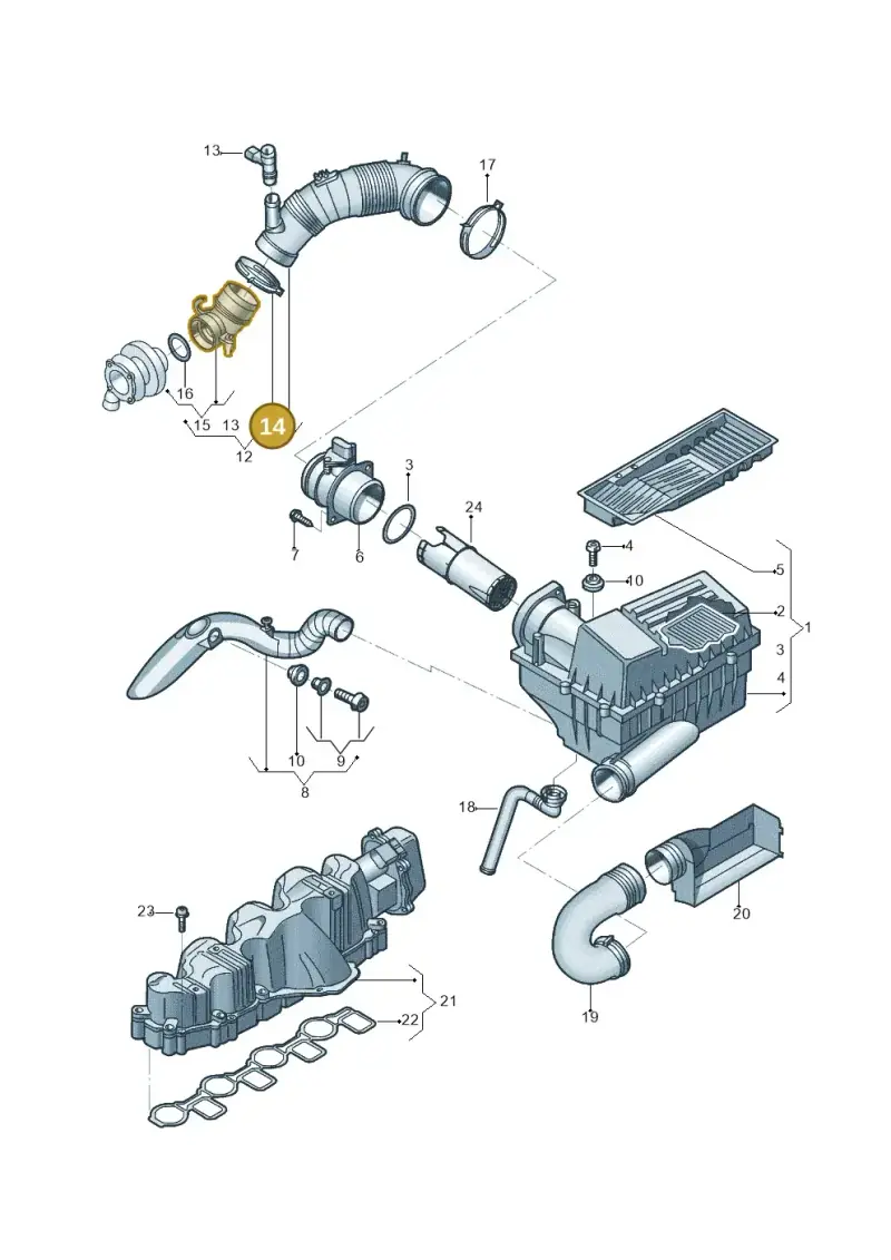 N90656101 — Volkswagen Jetta (2014-2017) diagram 684129400, position 14