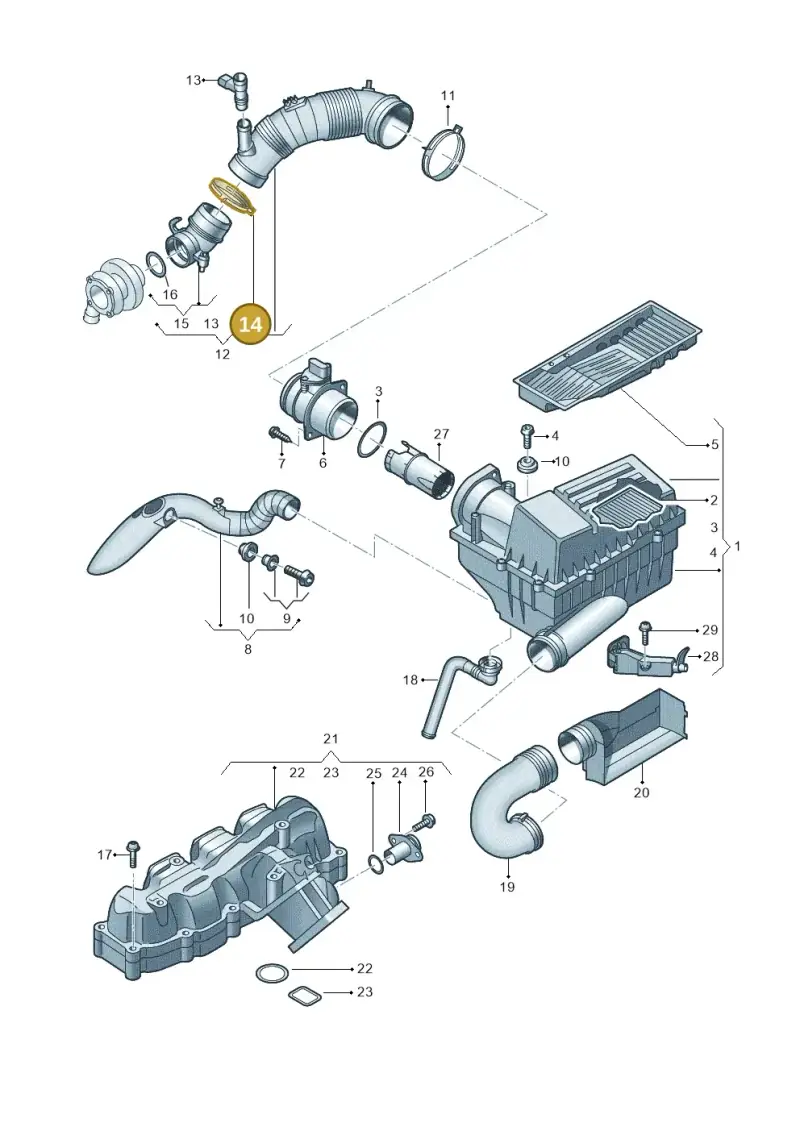 N90656101 — Volkswagen Caddy kombi (2015-2020) diagram 694129050, position 14