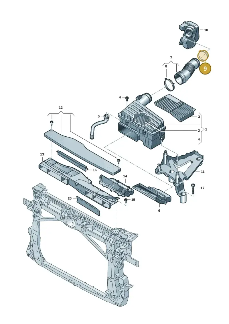 N90656401 — Volkswagen Multivan (2021-) diagram 7t0129050, position 9