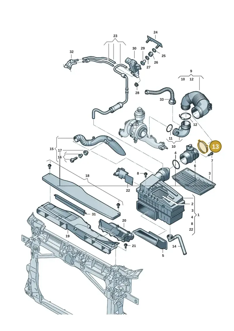 N90656501 — Volkswagen Tiguan 2.0 (2023-) diagram 57x129300, position 13