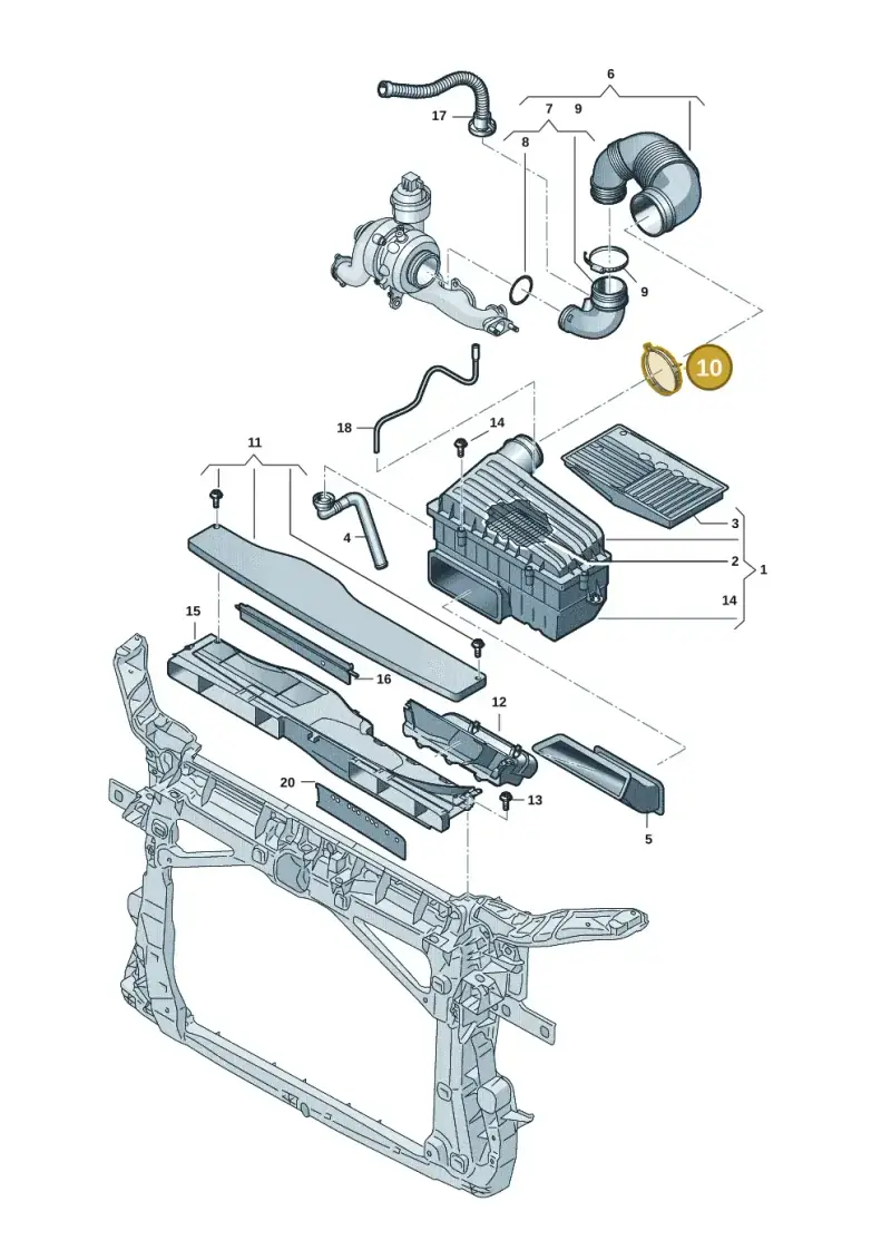 N90656501 — Volkswagen Passat estate (2023-) diagram 5h0129070, position 10