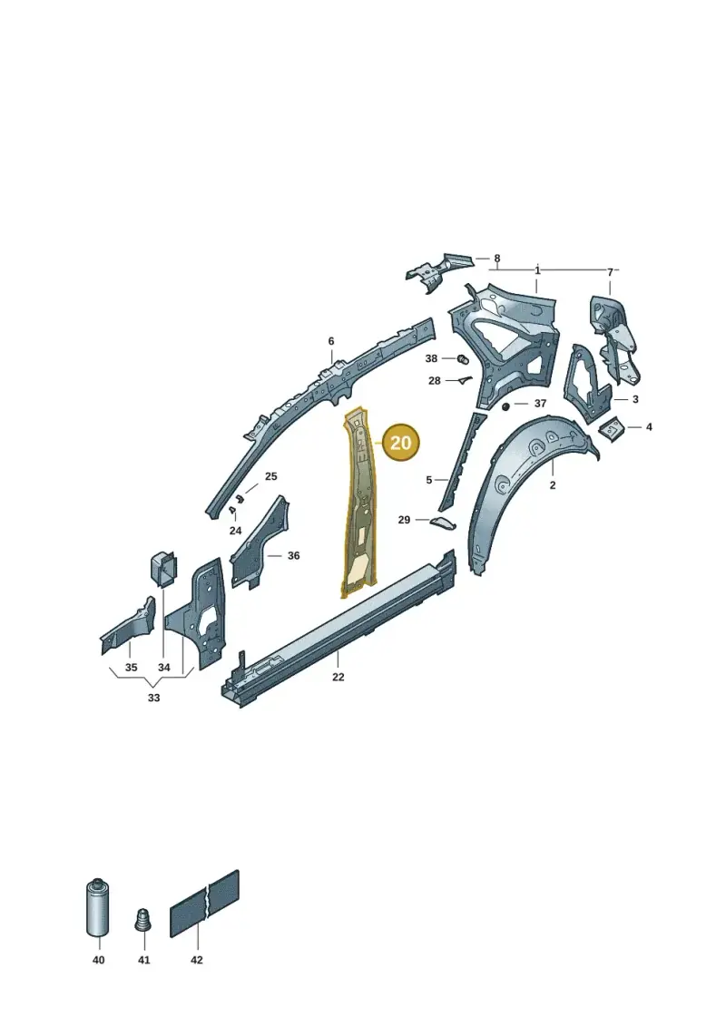 N90660701 — Volkswagen ID.UNYX (2024-) diagram 11h809000, position 20