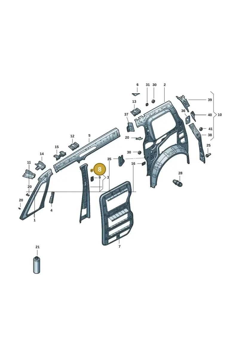 N90660701 — Volkswagen ID.Buzz (2022-) diagram 15a809000, position 8