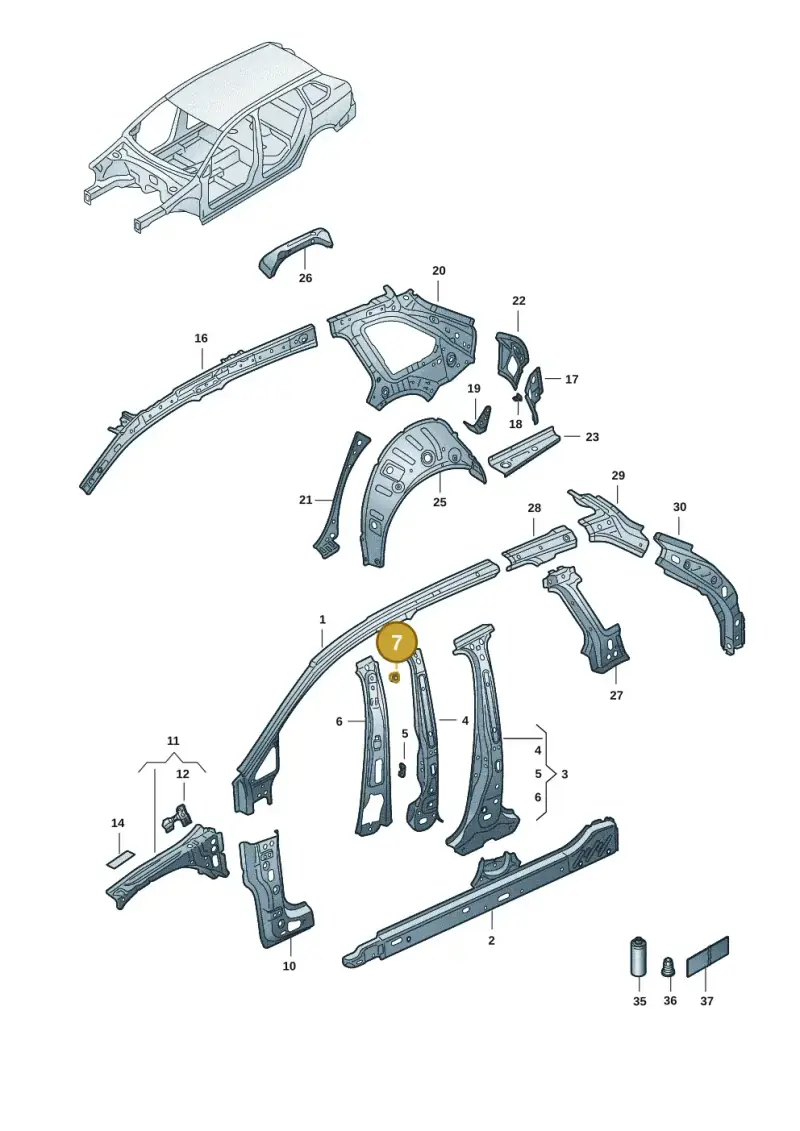 N90660701 — Volkswagen Golf 2.0 BlueMotion (2019-2024) diagram 5h0809001, position 7