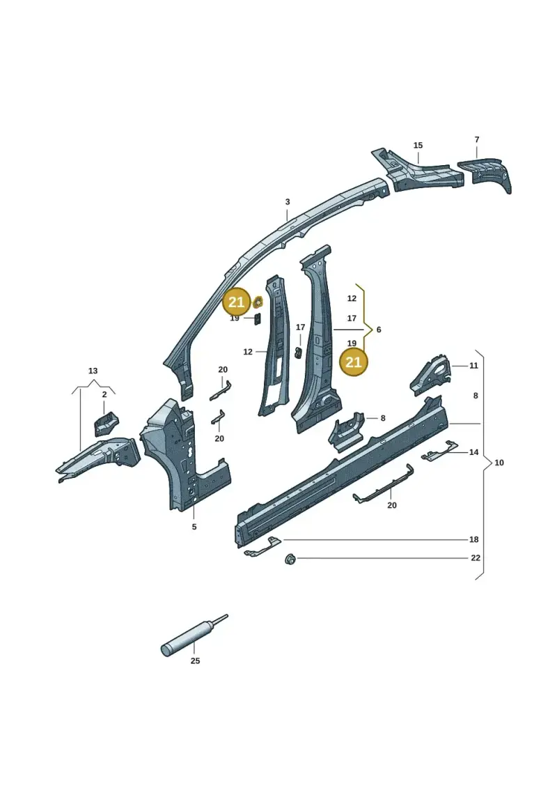N90660701 — Volkswagen ID.7 Limousine Pro (2023-) diagram 14b809100, position 21