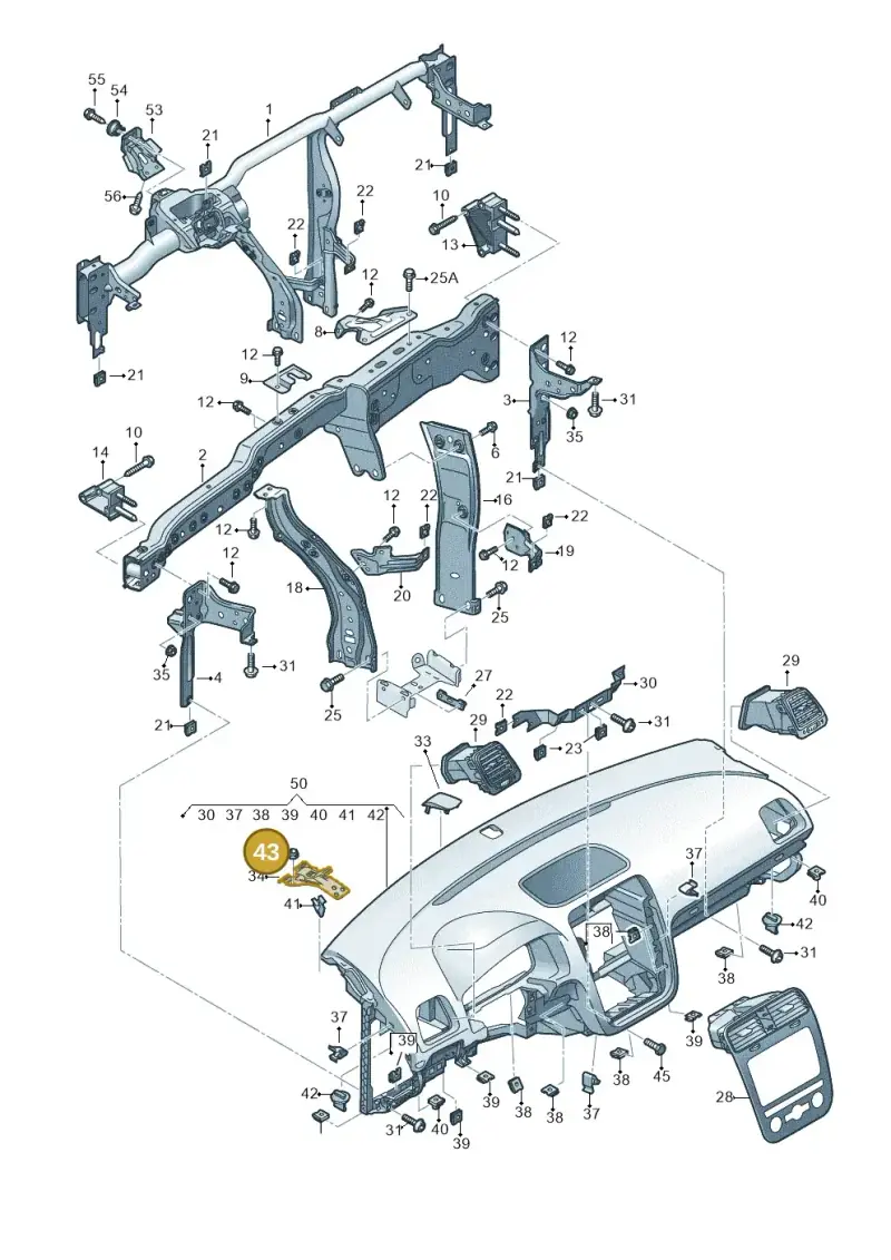 N90663603 — Volkswagen Scirocco 2.0 (2014-2017) diagram 786857000, position 43