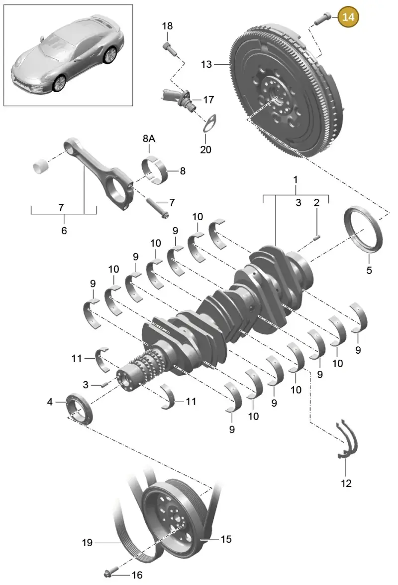 N90665101 — Porsche GT2 RS Clubsport (2013-2020) diagram p42102000, position 14