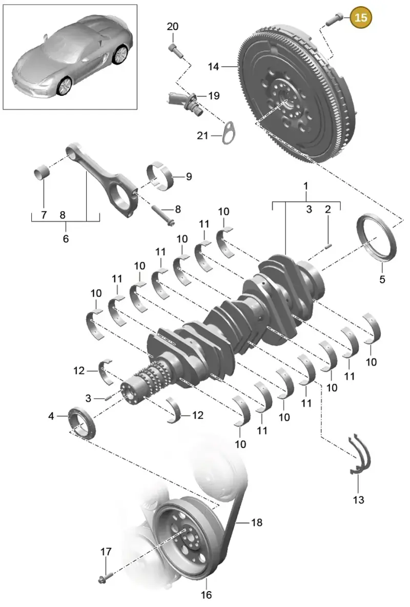N90665101 — Porsche Boxster Spyder (2015-2016) diagram p46102000, position 15