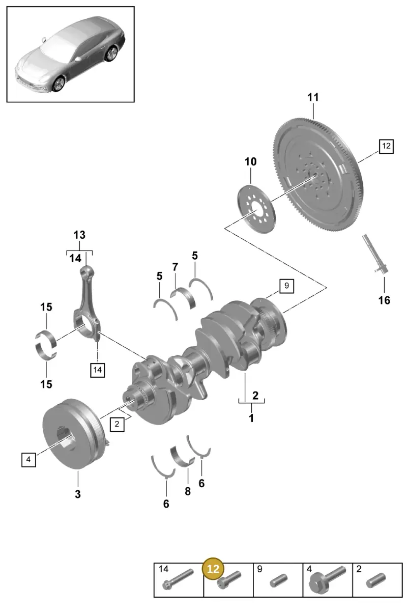 N90665101 — Porsche Panamera 4 Hybrid (2016-2020) diagram p49102000, position 12