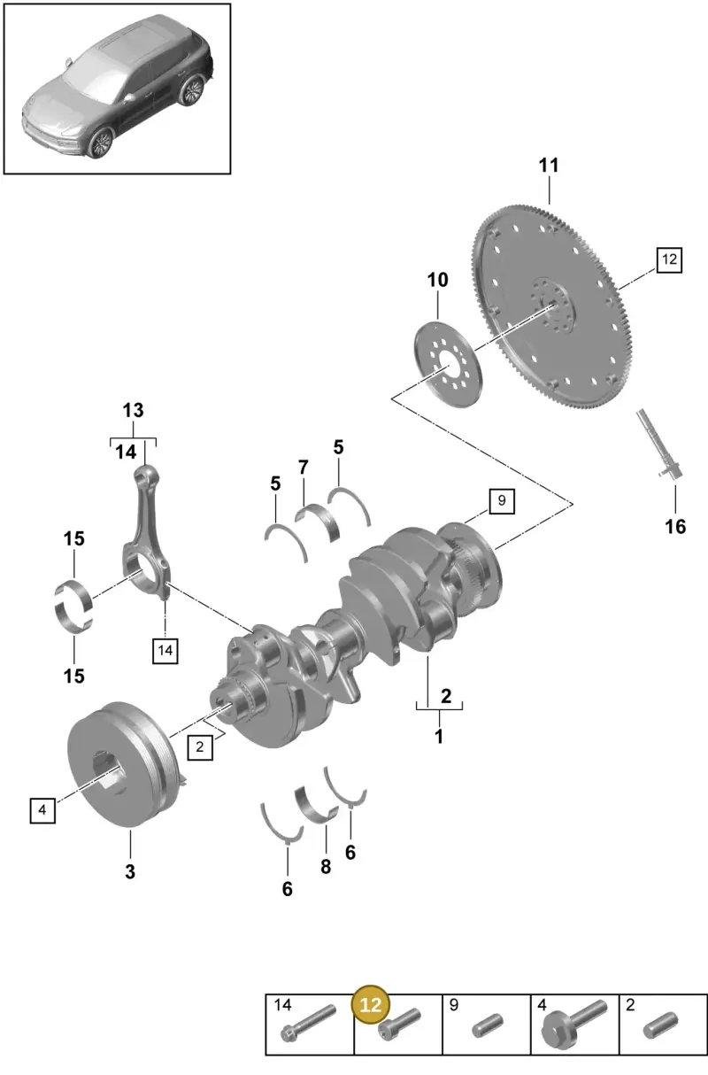 N90665101 — Porsche Cayenne Diesel V6 (2017-2023) diagram p51102000, position 12