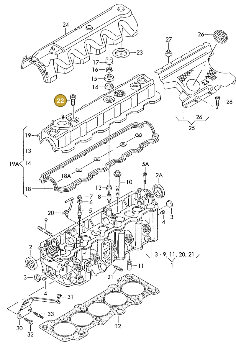 N90666603 — Volkswagen LT, LT 4X4 (2003-2006) diagram 169103600, position 22