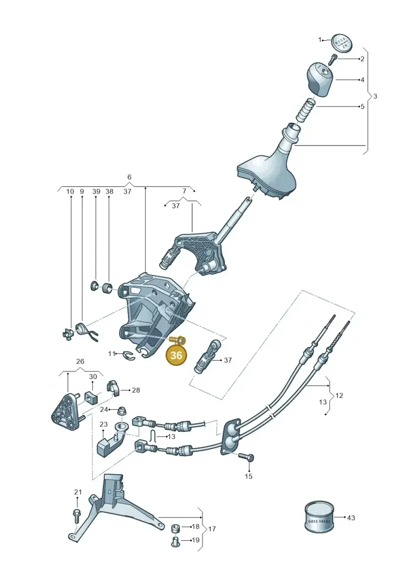 N90666604 — Volkswagen Caravelle (2015-2019) diagram 861711300, position 36