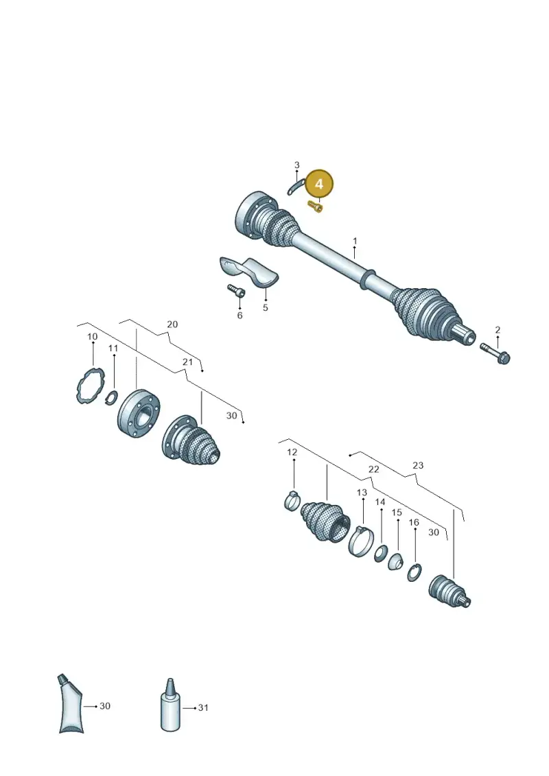 N90668201 — Volkswagen PASSAT/4MOTION/W8 (2002-2005) diagram 222407200, position 4
