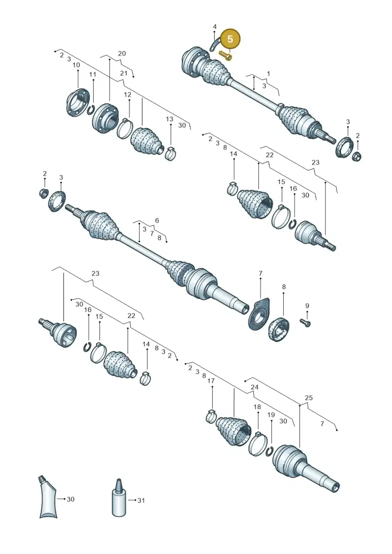 N90668201 — Volkswagen Caravelle (2015-2019) diagram 731407200, position 5