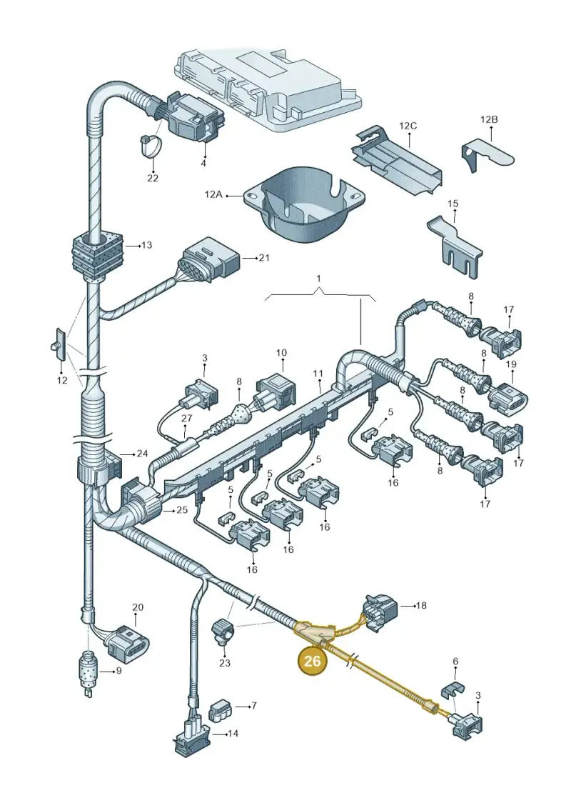 N90680701 — Volkswagen Polo (2008-2009) diagram 194971050, position 26