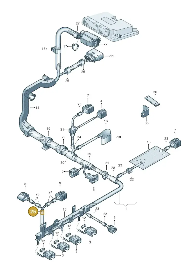 N90680701 — Volkswagen Polo (2008-2009) diagram 225971020, position 25