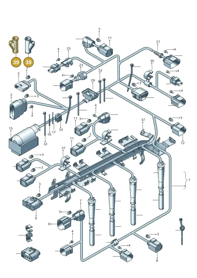 N90680701 — Volkswagen Jetta (2010-2014) diagram 692971180, position 39